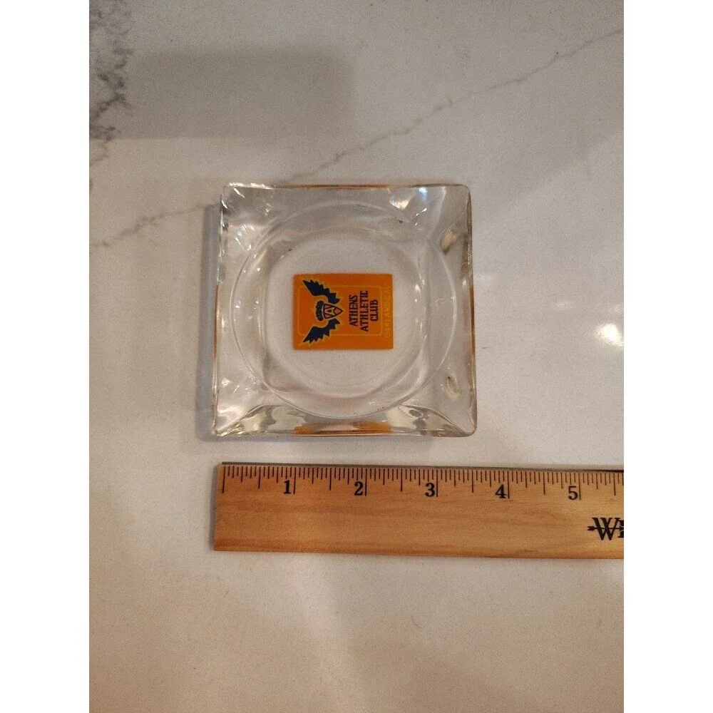 VINTAGE Glass Ashtray Ash Tray ATHENS ATHLETIC CLUB OAKLAND CAL 1950's